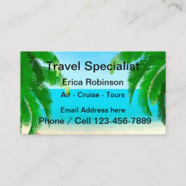 Tropical Travel Specialist Beach Theme Visitenkarte