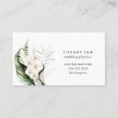 Tropical Trendy Floral Pink Elegant Moderner Chic Visitenkarte (Rückseite)