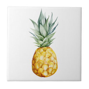Tropical Trendy Watercolor Ananas Fliese