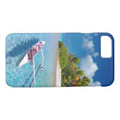 Tropical Turquoise Beach Boat Island Case-Mate iPhone Hülle (Rückseite (Horizontal))