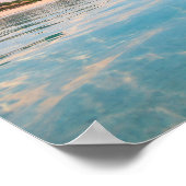Tropical Turquoise Beach Poster - Pastel Sunset (Ecke)