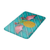 Tropical Turquoise Flamingo Badematte (Schrägansicht)