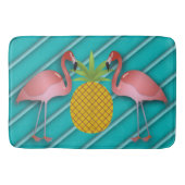 Tropical Turquoise Flamingo Badematte (Vorderseite)