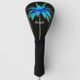 Tropical Turquoise Palm Tree Personalisiert Golf Headcover