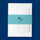 Tropical Turquoise Palm Tree Wedding Monogram Einladungsbanderole