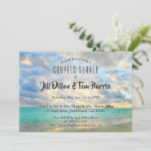 Tropical Turquoise Paradise Paare Dusche Einladung (Stehend Vorderseite)