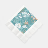 Tropical Turquoise & Terracotta Hibiscus Floral  Serviette (Ecke)