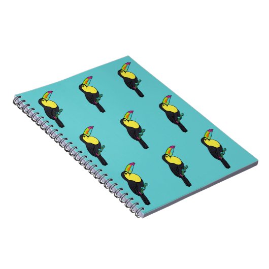 Tropical Turquoise Toucan Spiral Notebook Notizblock (Rechte Seite)