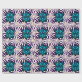 Tropical Turtle Floral Pattern Seamless Sea Turtle Geschenkpapier (Flach)