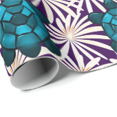 Tropical Turtle Floral Pattern Seamless Sea Turtle Geschenkpapier (Rolleneckpunkt)