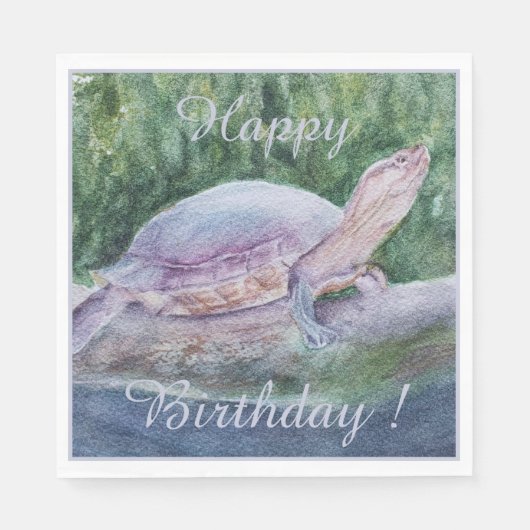 Tropical Turtle Happy Birthday Party Celebration Serviette (Vorderseite)