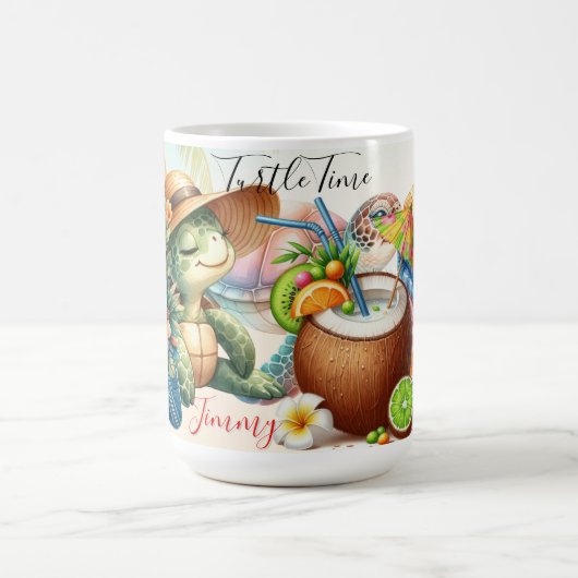 Tropical Turtle Vibes –Summer Beach Escape Art Kaffeetasse (Mittel)