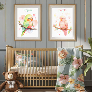 Tropical Tweets Papagei Baby Junge Poster