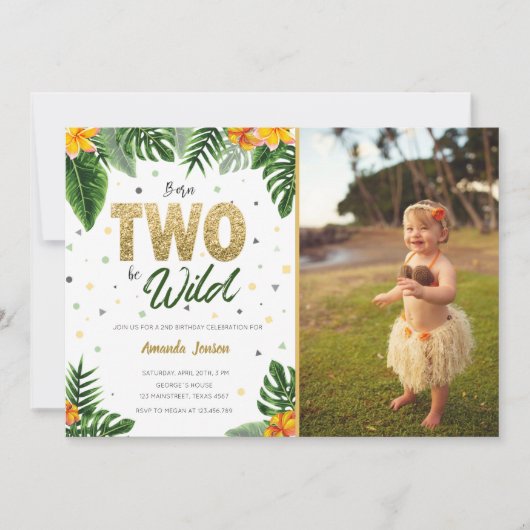 Tropical Two wild Geburtday Einladung Foto (Vorderseite)