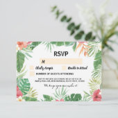 Tropical UAWG Wedding Cards Aloha Blume Einladunge RSVP Karte (Stehend Vorderseite)