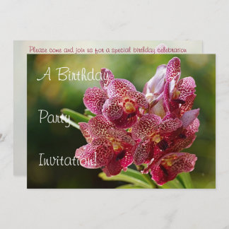 Tropical Vanda Orchid Cluster Birthday Einladung