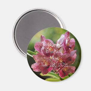 Tropical Vanda Orchid Cluster Button Magnet