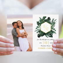 Tropical Vibe FOIL Hochzeit Vormerkkarte
