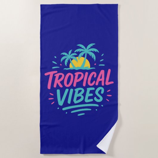 Tropical Vibes Beach Vacation Strandtuch (Vorderseite)