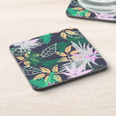 Tropical Vibes Blätter Pflanze Getränkeuntersetzer (Linke Seite)