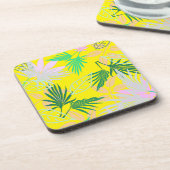 Tropical Vibes Blätter Pflanze Getränkeuntersetzer (Linke Seite)