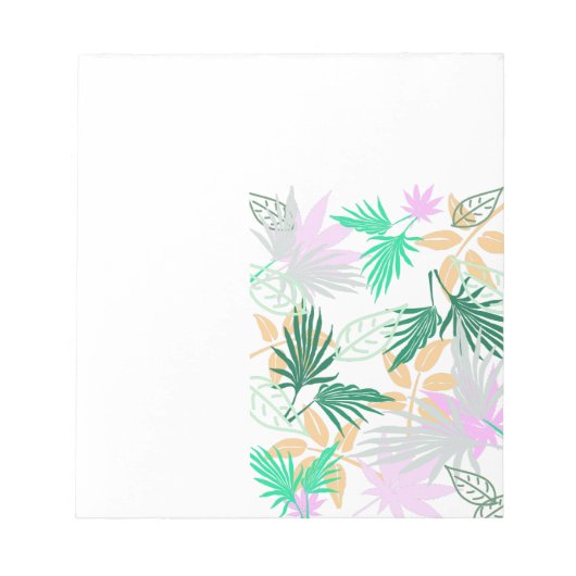 Tropical Vibes Blätter Pflanze Notizblock (Vorderseite)