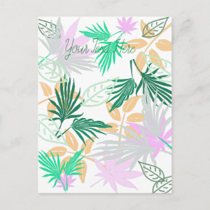 Tropical Vibes Blätter Pflanze Postkarte