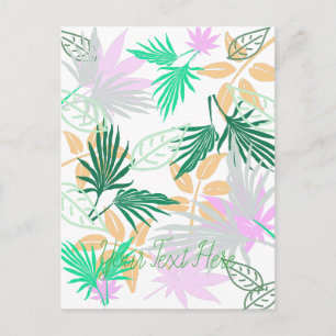 Tropical Vibes Blätter Pflanze Postkarte