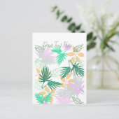 Tropical Vibes Blätter Pflanze Postkarte (Stehend Vorderseite)