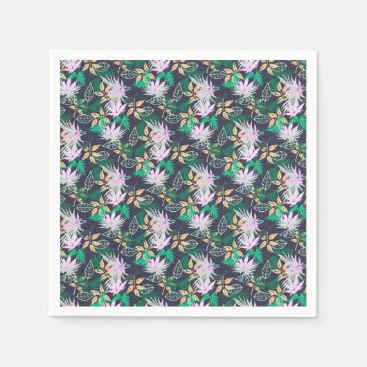 Tropical Vibes Blätter Pflanze Serviette (Vorderseite)