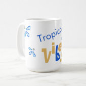 Tropical Vibes Blue & Yellow Kaffeetasse (Vorderseite Links)
