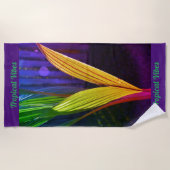 Tropical Vibes Bright farbenfrohe Palm Fronds Strandtuch (Vorderseite)
