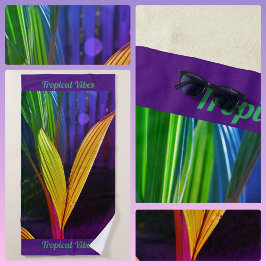 Tropical Vibes Bright farbenfrohe Palm Fronds Strandtuch