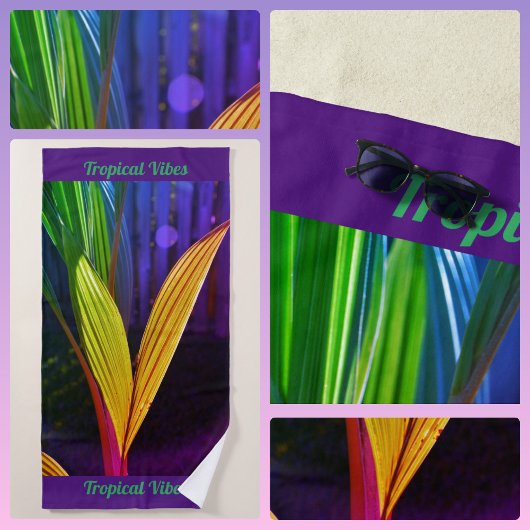 Tropical Vibes Bright farbenfrohe Palm Fronds Strandtuch