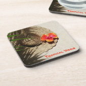 Tropical Vibes Coastal Beach Resort Urlaub Getränkeuntersetzer (Linke Seite)