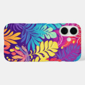 Tropical Vibes Colorful Leaf Pattern Phone Case (Rückseite (Horizontal))