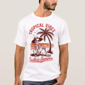 Tropical Vibes Endless Summer Skelett T-Shirt (Vorderseite)