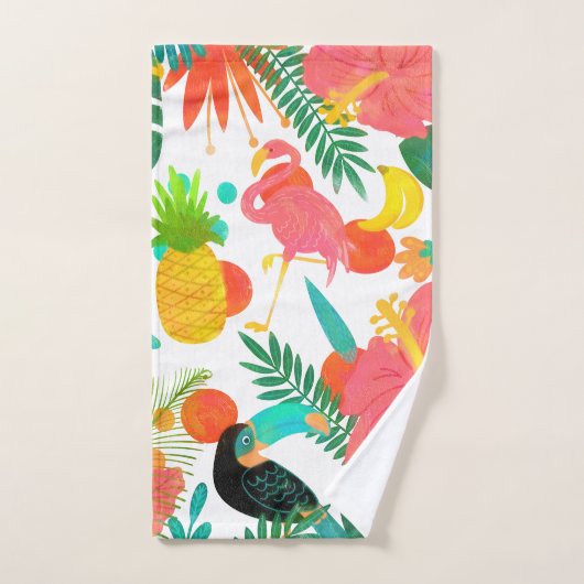 Tropical Vibes Floral Blätter Summer Chic Badhandtuch Set (Handtuch)