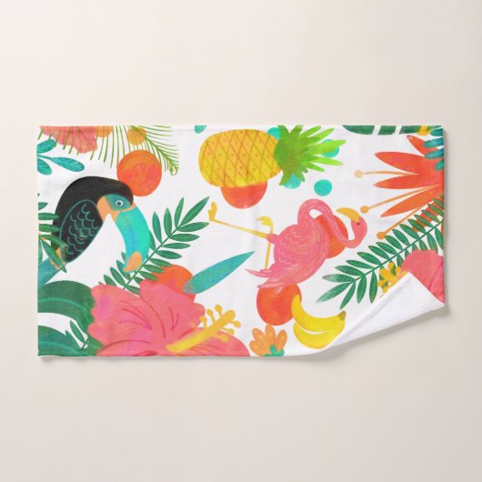 Tropical Vibes Floral Blätter Summer Chic Badhandtuch Set (Handtuch)