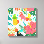 Tropical Vibes Floral Blätter Summer Chic Leinwanddruck (Vorderseite)