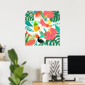 Tropical Vibes Floral Blätter Summer Chic Poster (Heimbüro)