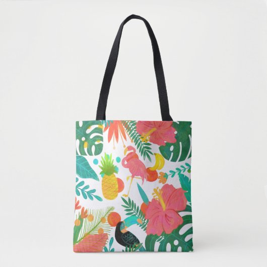 Tropical Vibes Floral Blätter Summer Chic Tasche (Vorderseite)