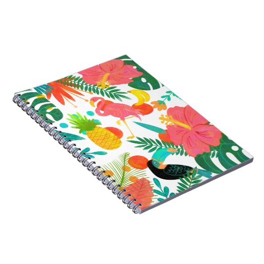 Tropical Vibes Floral Blätter Summer Luau Notizblock (Rechte Seite)