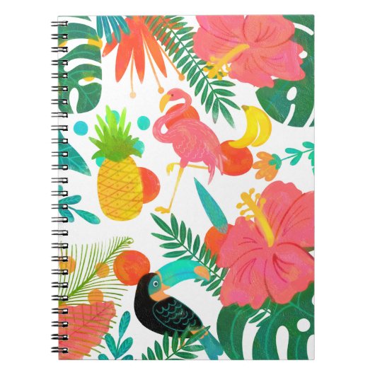 Tropical Vibes Floral Blätter Summer Luau Notizblock (Vorderseite)