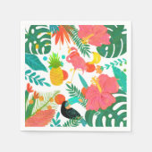 Tropical Vibes Floral Blätter Summer Luau Party Serviette (Vorderseite)