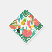 Tropical Vibes Floral Blätter Summer Luau Party Serviette (Ecke)