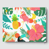 Tropical Vibes Floral Blätter Summer Luau Wedding Gästebuch (Rückseite)
