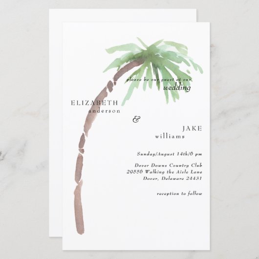 Tropical Vibes Foliage Budget Palm Tree Wedding (Vorne/Hinten)