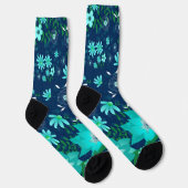 Tropical Vibes Girlie Floral Turquoise Navy Socken (Rechts)