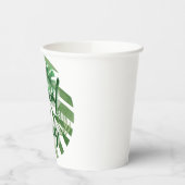 Tropical Vibes - Grünpalmenblättrige Printwerbung Pappbecher (Links)